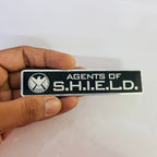 Black Marvel Metal Agents of Shield Sticker 12cmx2.5cm Car Bike Styling Car Logo 3D Badge Auto Racing Sport Sticker Decal Emblem Badges-1PC for Car &amp; Bike