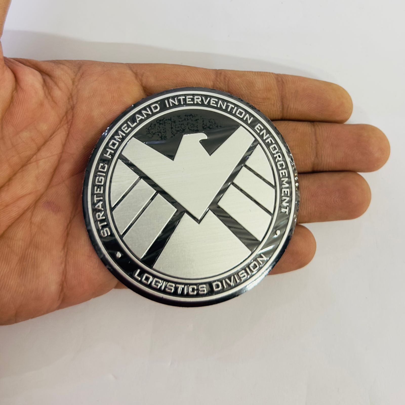 Metal Stickers & Logo Car Emblem 3D Badge Auto Racing Sport Sticker Grand Tourer Decal Attractive Metal Stickers (Silver Agents of Shield Round Sticker)
