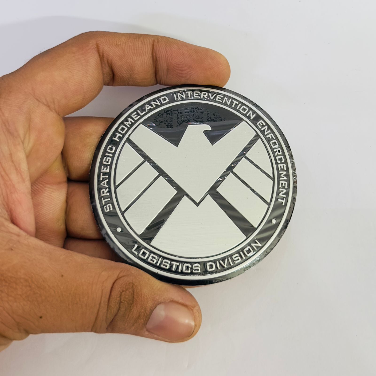 Metal Stickers & Logo Car Emblem 3D Badge Auto Racing Sport Sticker Grand Tourer Decal Attractive Metal Stickers (Silver Agents of Shield Round Sticker)