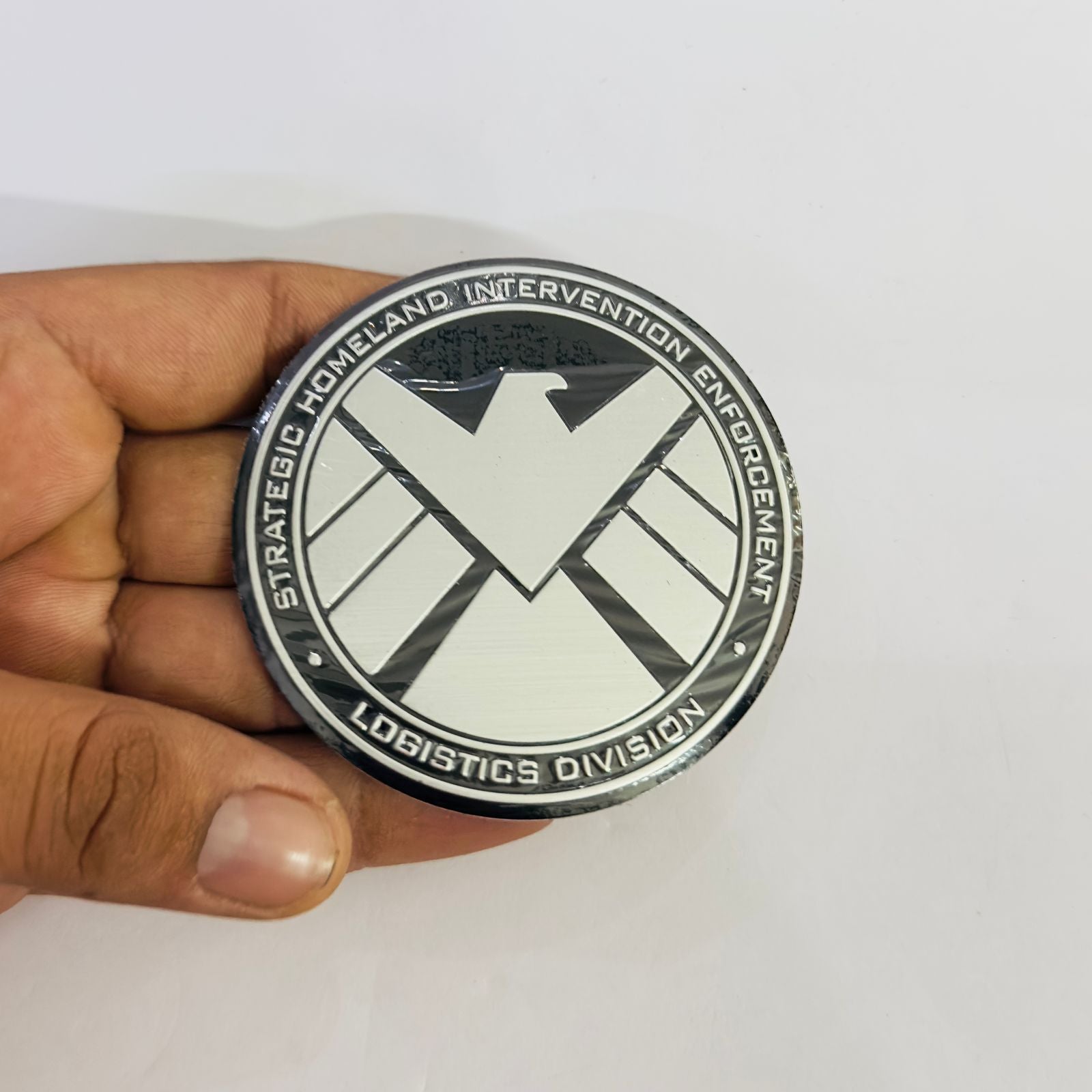 Metal Stickers & Logo Car Emblem 3D Badge Auto Racing Sport Sticker Grand Tourer Decal Attractive Metal Stickers (Silver Agents of Shield Round Sticker)