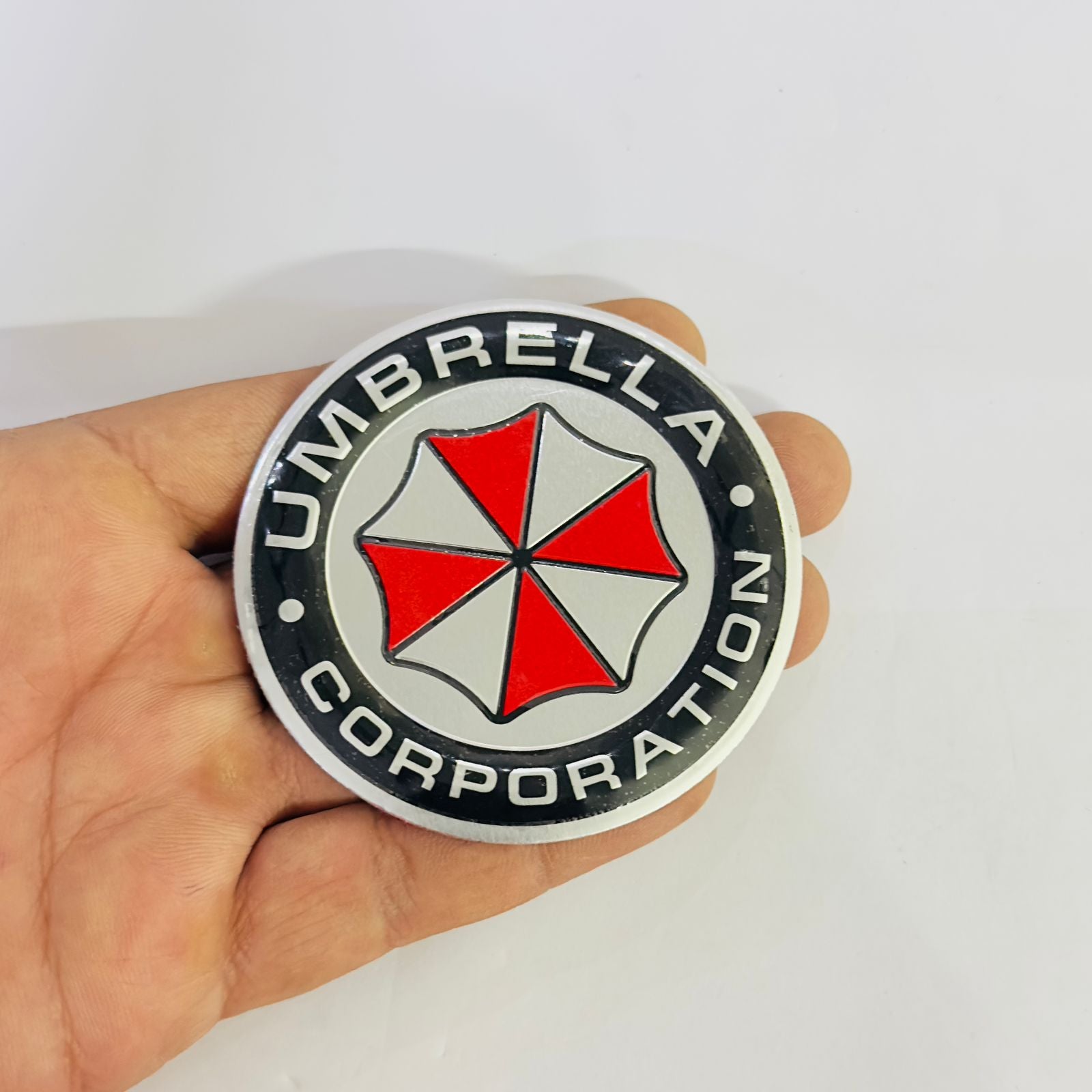 Umbrella Metal Sticker 7.5cmx7.5cm Car Emblem Premium 3D Badge Auto Racing Sport Sticker Grand Tourer Decal for Car/Bike