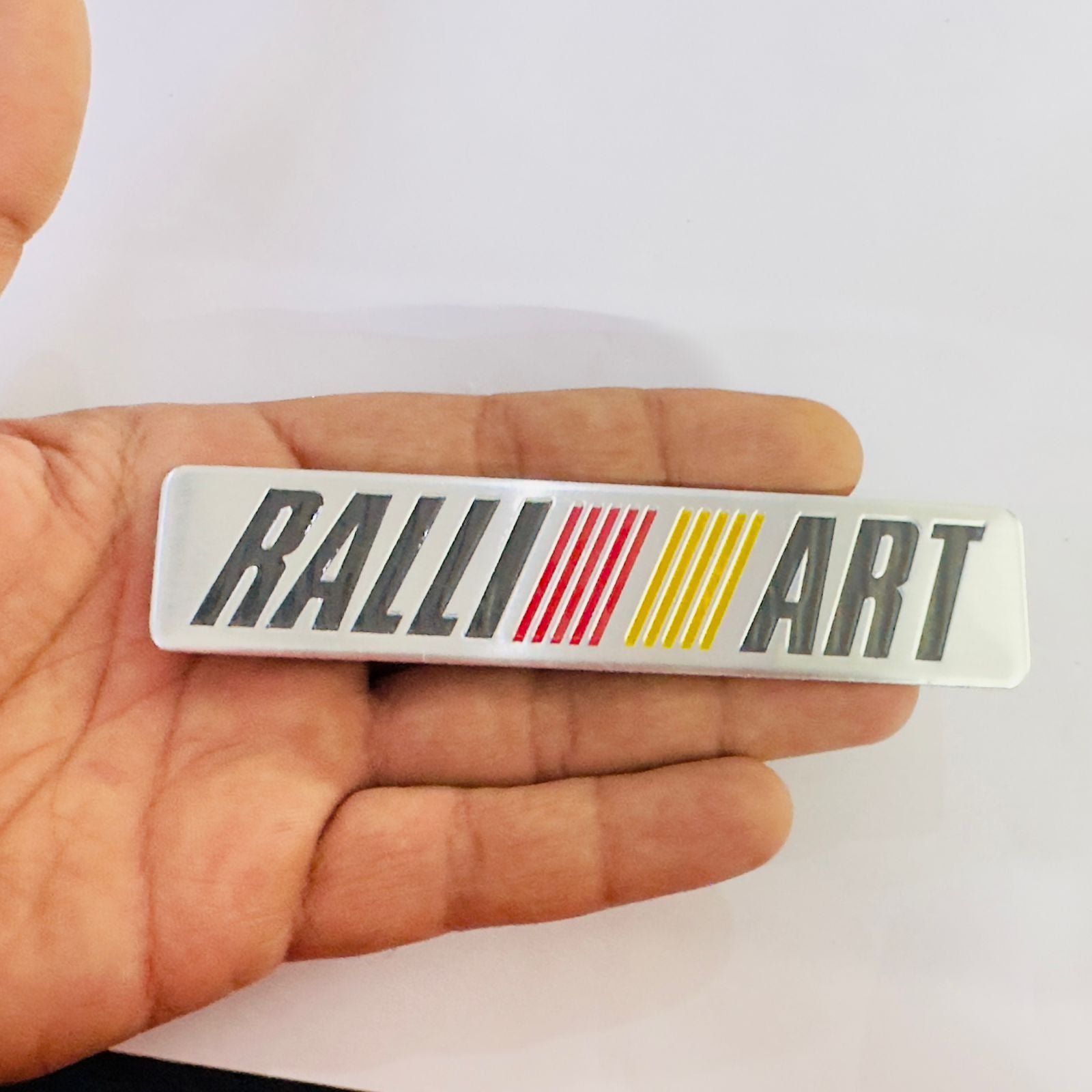 Car Bike Laptop Metal Logo Car Emblem & Grill Met.al Lo.go for Carr 3D Badge Auto Racing Universal Sport Sticker Grand Tourer Decal. (Silver PE Black RALLIART Sticker)