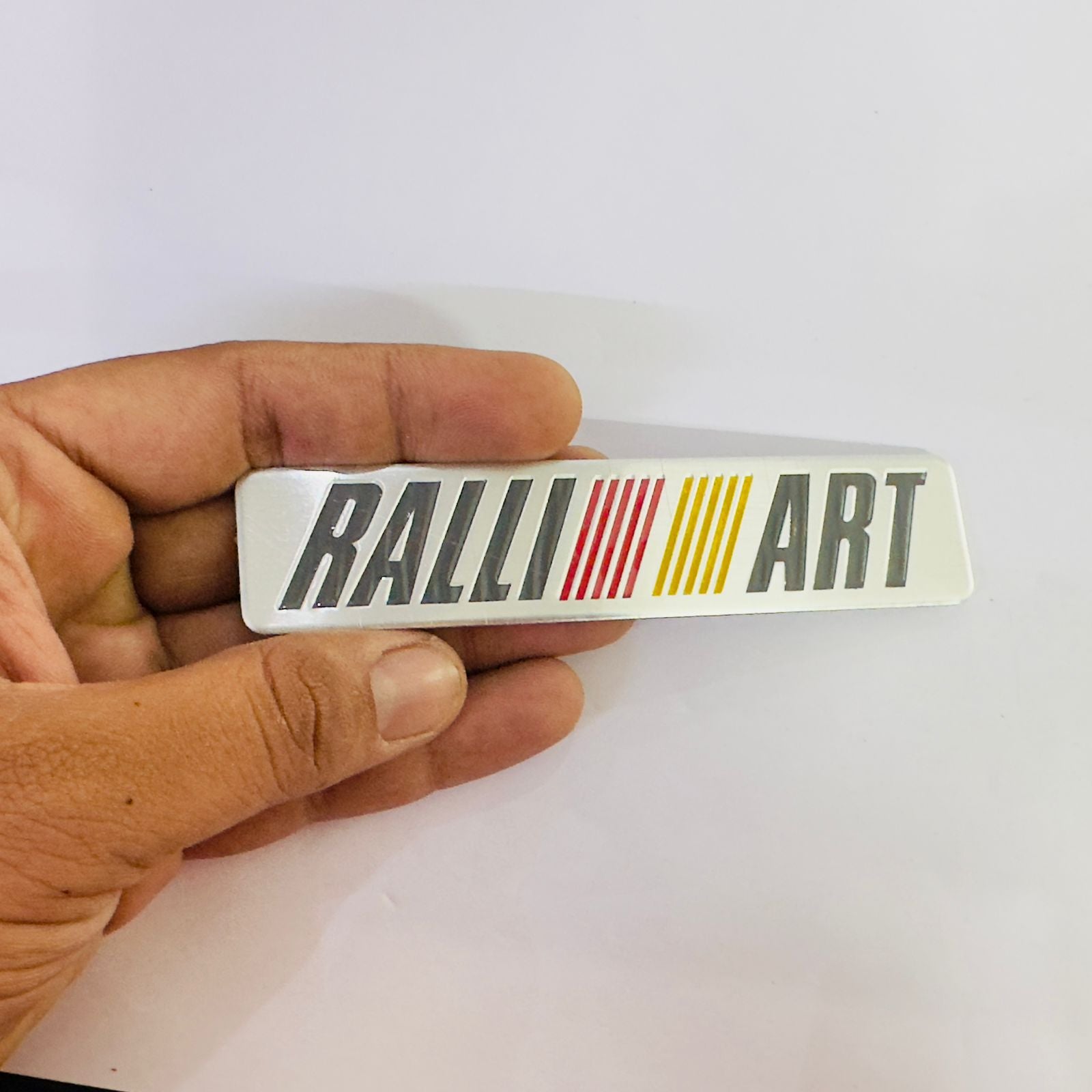 Car Bike Laptop Metal Logo Car Emblem & Grill Met.al Lo.go for Carr 3D Badge Auto Racing Universal Sport Sticker Grand Tourer Decal. (Silver PE Black RALLIART Sticker)