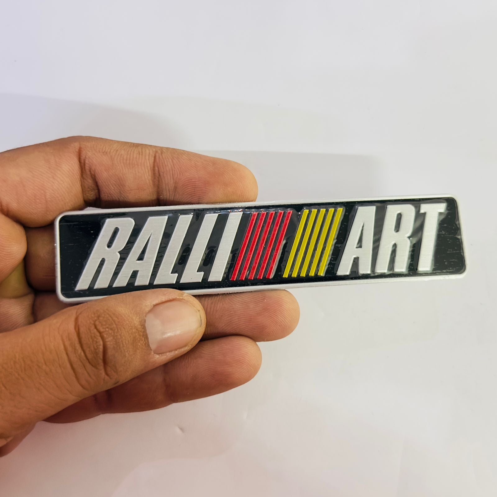 Car Bike Laptop Metal Logo Car Emblem & Grill Met.al Lo.go for Carr 3D Badge Auto Racing Universal Sport Sticker Grand Tourer Decal. (Black PE Silver RALLIART Sticker)