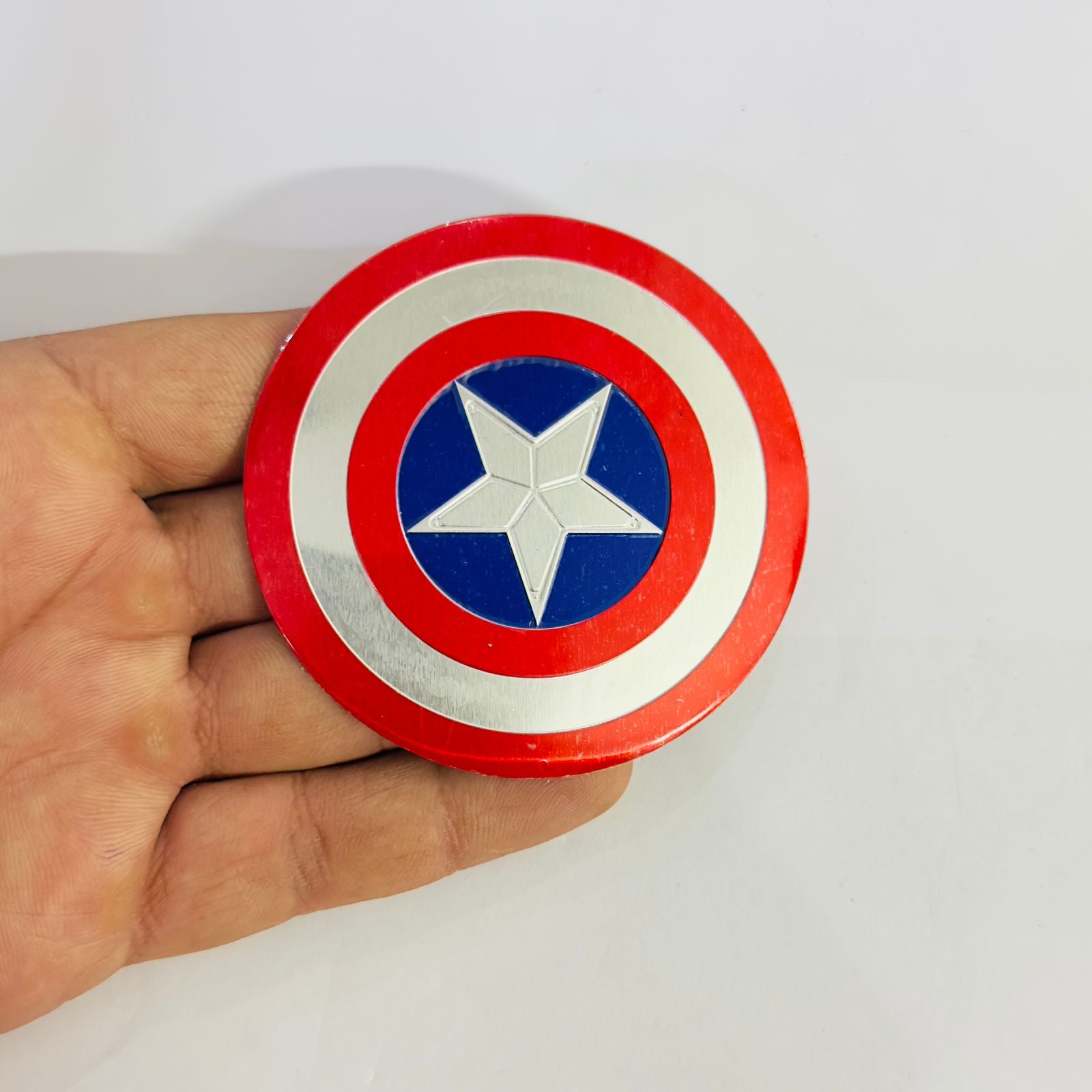 Captain America Metal Sticker 7.6cmx7.6cm Shield,Avengers Car Bike Metal Badge Car Emblem 3D Badge Auto Racing Sport Sticker Decal for Cars & Bikes.