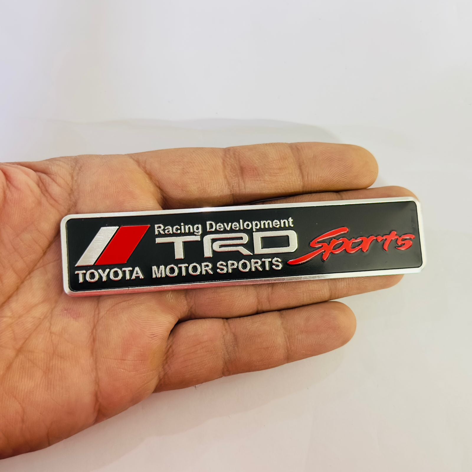 1PC, Black TRD Sports lo.go 3D Versatile Lo.go Car Trunk Side Fender Rear Badge Metal Lo.go 3D Emblem Auto Racing Sport Sticker Decal 12cmx2.5cm