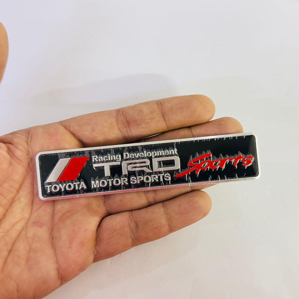 1PC, Black TRD Sports lo.go 3D Versatile Lo.go Car Trunk Side Fender Rear Badge Metal Lo.go 3D Emblem Auto Racing Sport Sticker Decal 12cmx2.5cm