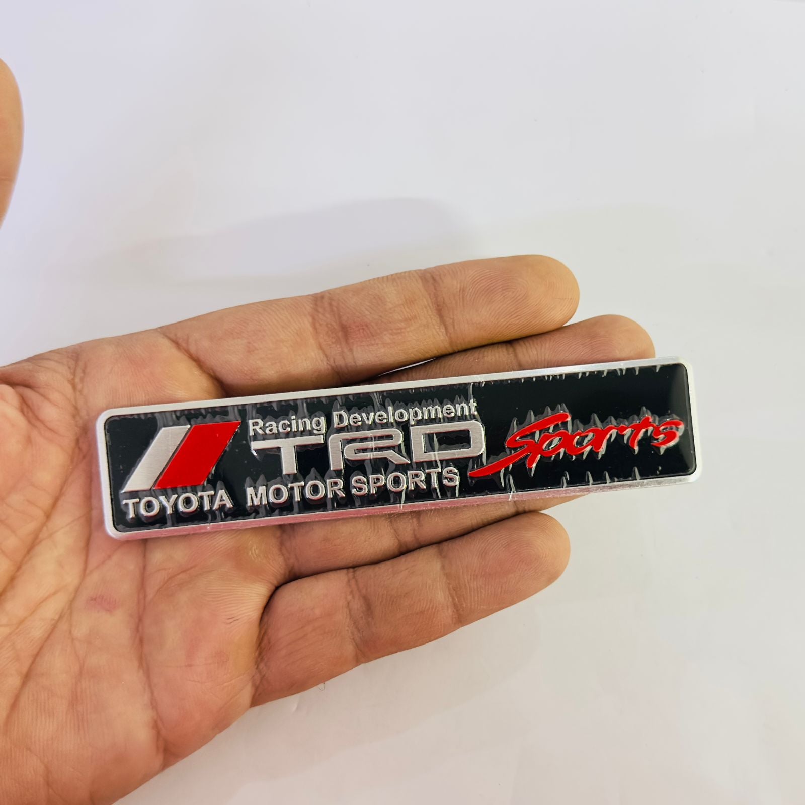 1PC, Black TRD Sports lo.go 3D Versatile Lo.go Car Trunk Side Fender Rear Badge Metal Lo.go 3D Emblem Auto Racing Sport Sticker Decal 12cmx2.5cm