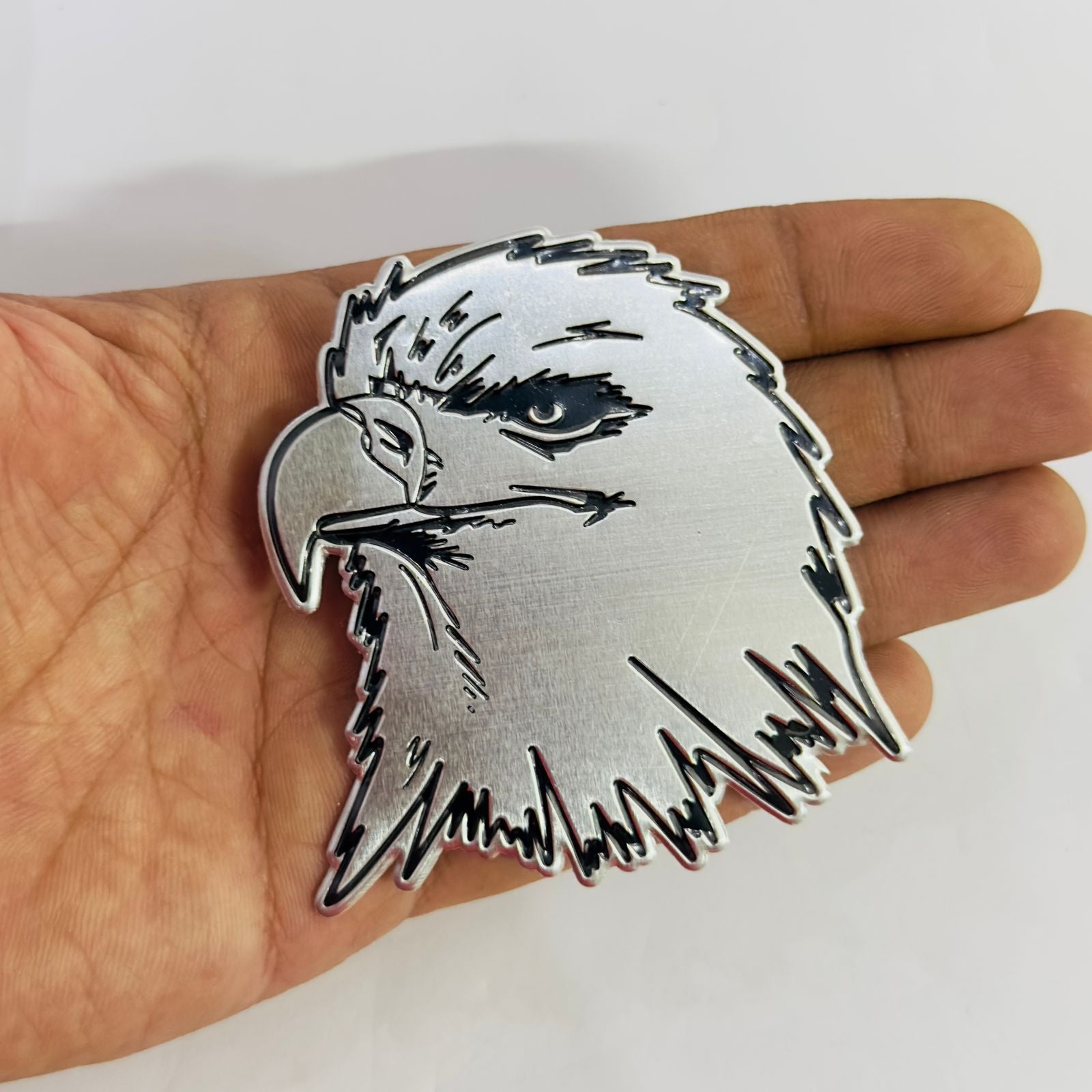 Car Bike Laptop Metal Logo Car Emblem & Grill Met.al Lo.go for Carr 3D Badge Auto Racing Universal Sport Sticker Grand Tourer Decal. (Eagle Metal Slim Sticker)