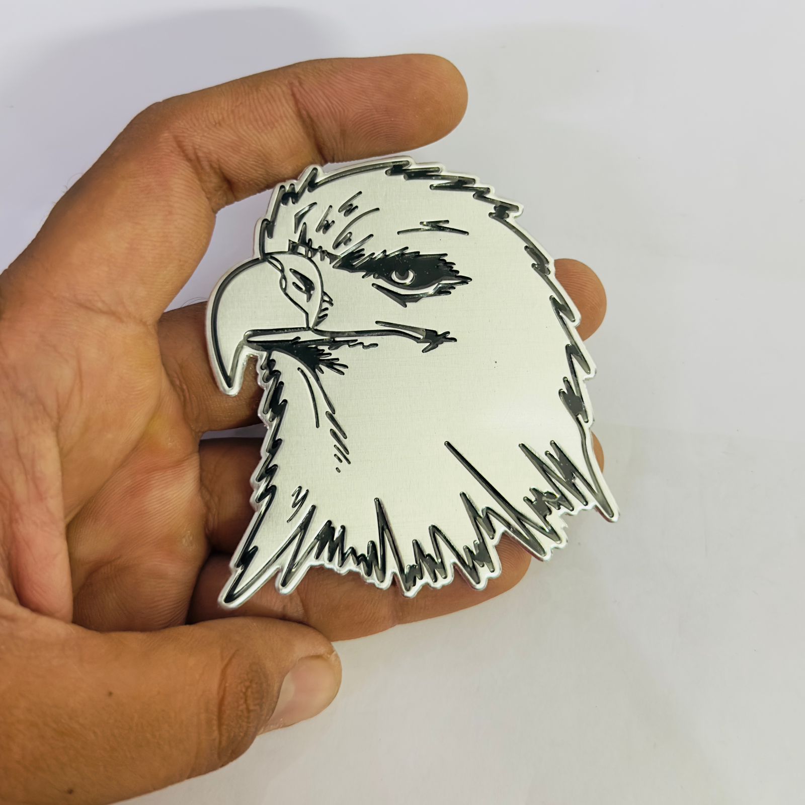 Car Bike Laptop Metal Logo Car Emblem & Grill Met.al Lo.go for Carr 3D Badge Auto Racing Universal Sport Sticker Grand Tourer Decal. (Eagle Metal Slim Sticker)