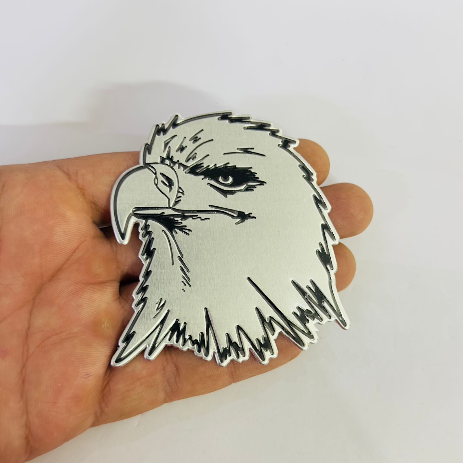 Car Bike Laptop Metal Logo Car Emblem & Grill Met.al Lo.go for Carr 3D Badge Auto Racing Universal Sport Sticker Grand Tourer Decal. (Eagle Metal Slim Sticker)