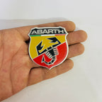 Abarth Sticker Metal Emblem Self Adhesive Badge CAR 3D Metal Logo Emblem 3D Badge Auto Racing Sport Sticker Decal (6cmx5.6cm)-1PC.