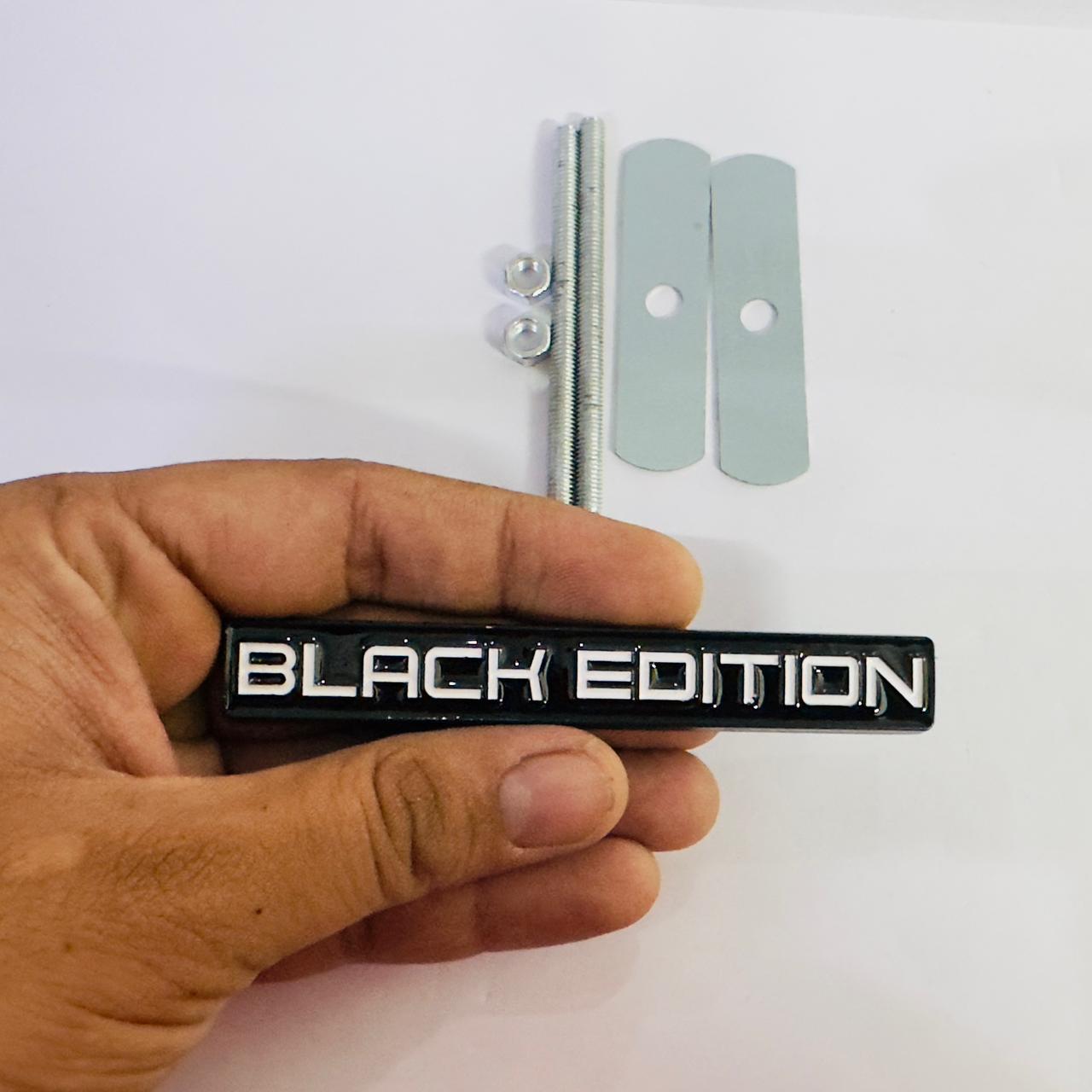 Black White Black Edition Grill Metal Sticker 10.2cmx1.4cm Car Metal Emblem 3D Badge Auto Racing Sport Sticker Grand Tourer Decal-1PC