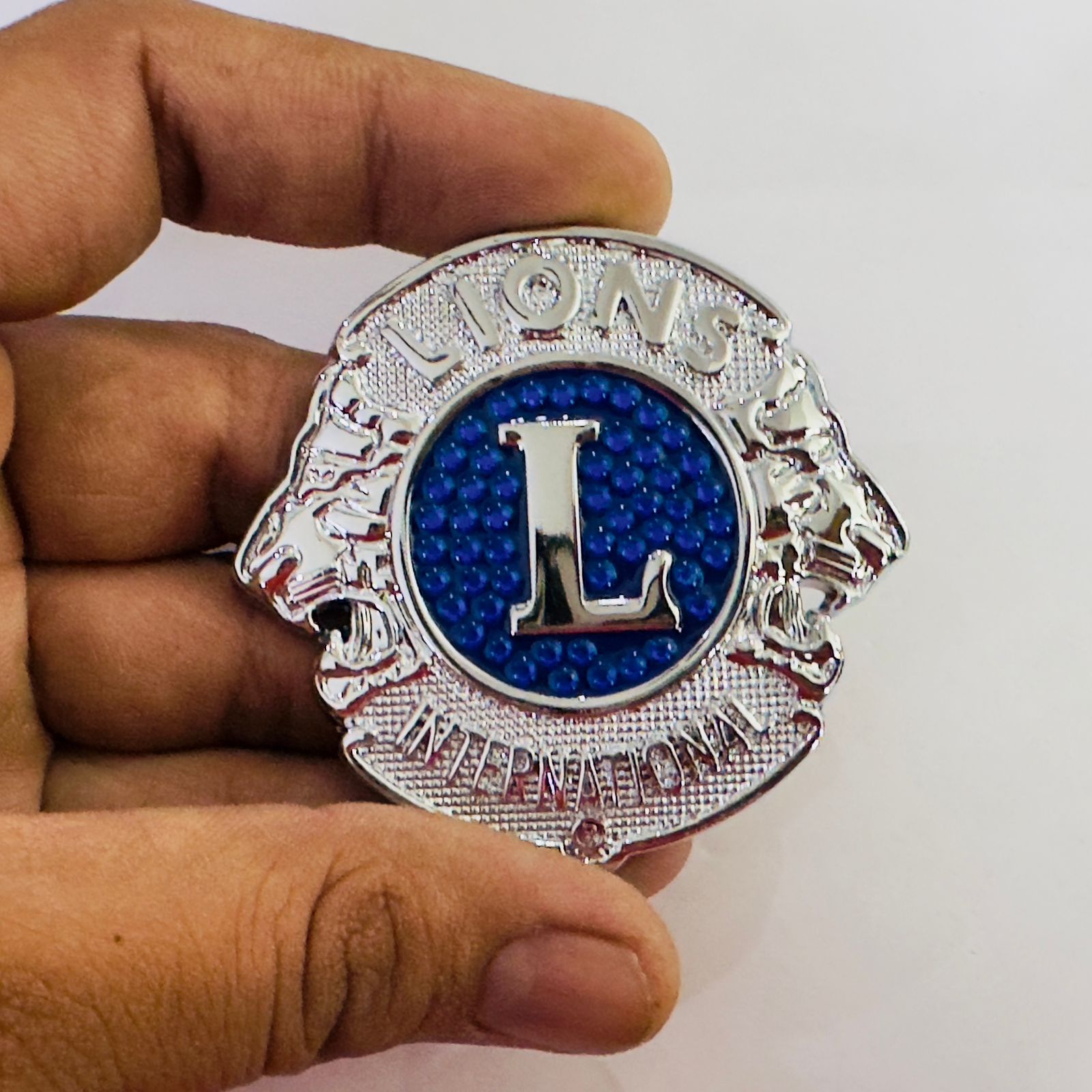International Lion Logo 6cm x 6.5cm Metal Badge, 3D Metal Logo for Vehicles, Universal Fit for Car, Truck, Motorcycle