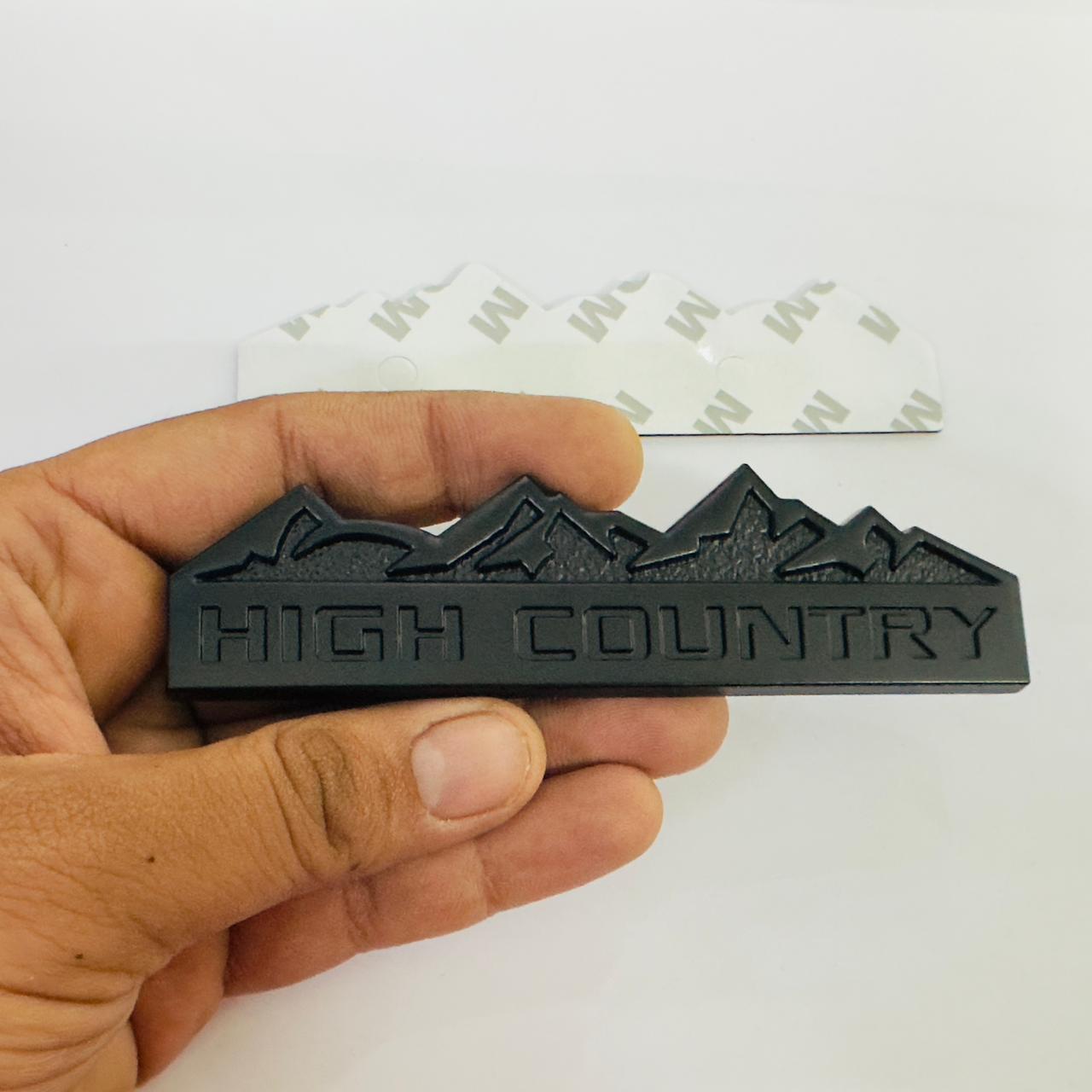 HIGH Country Full Black 4x4 Off Road-Logo Car Emblem 3D Badge Auto Racing Sport Sticker 13.5cmx4cm Grand Tourer Decal-1 Piece