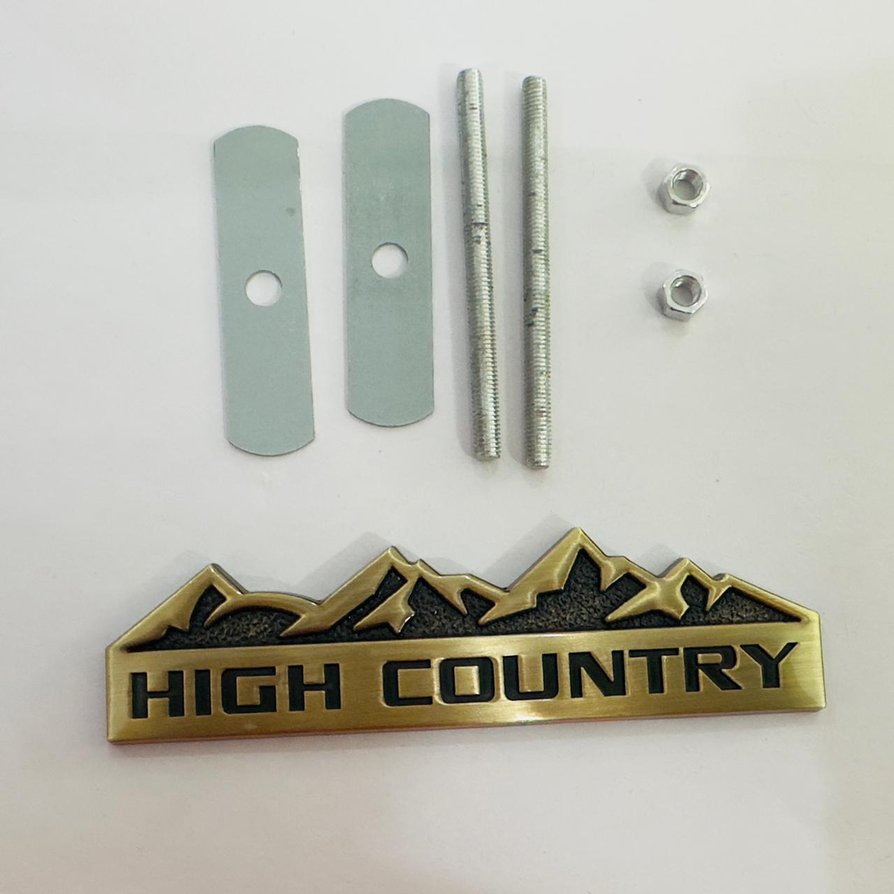 HIGH Country Grill Golden Sticker 4x4 Off Road-Logo Car Emblem 3D Badge Auto Racing Sport Sticker 13.5cmx4cm Grand Tourer Decal Versatile Sticker