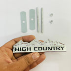 HIGH Country Grill Silver Black Sticker 4x4 Off Road-Logo Car Emblem 3D Badge Auto Racing Sport Sticker 13.5cmx4cm Grand Tourer Decal-1 Piece