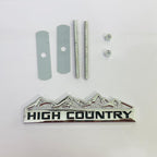 HIGH Country Grill Silver Black Sticker 4x4 Off Road-Logo Car Emblem 3D Badge Auto Racing Sport Sticker 13.5cmx4cm Grand Tourer Decal-1 Piece