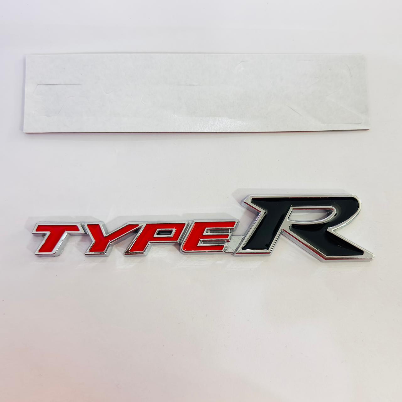 Metal Stickers &amp; Logo Car Emblem 3D Badge Sport Grand Tourer Decal Attractive Metal Stickers &amp; Logo (RED Black&nbsp;Type-R 14.5x3cm Metal Logo)