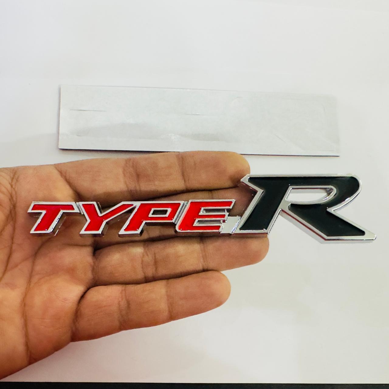 Metal Stickers &amp; Logo Car Emblem 3D Badge Sport Grand Tourer Decal Attractive Metal Stickers &amp; Logo (RED Black&nbsp;Type-R 14.5x3cm Metal Logo)