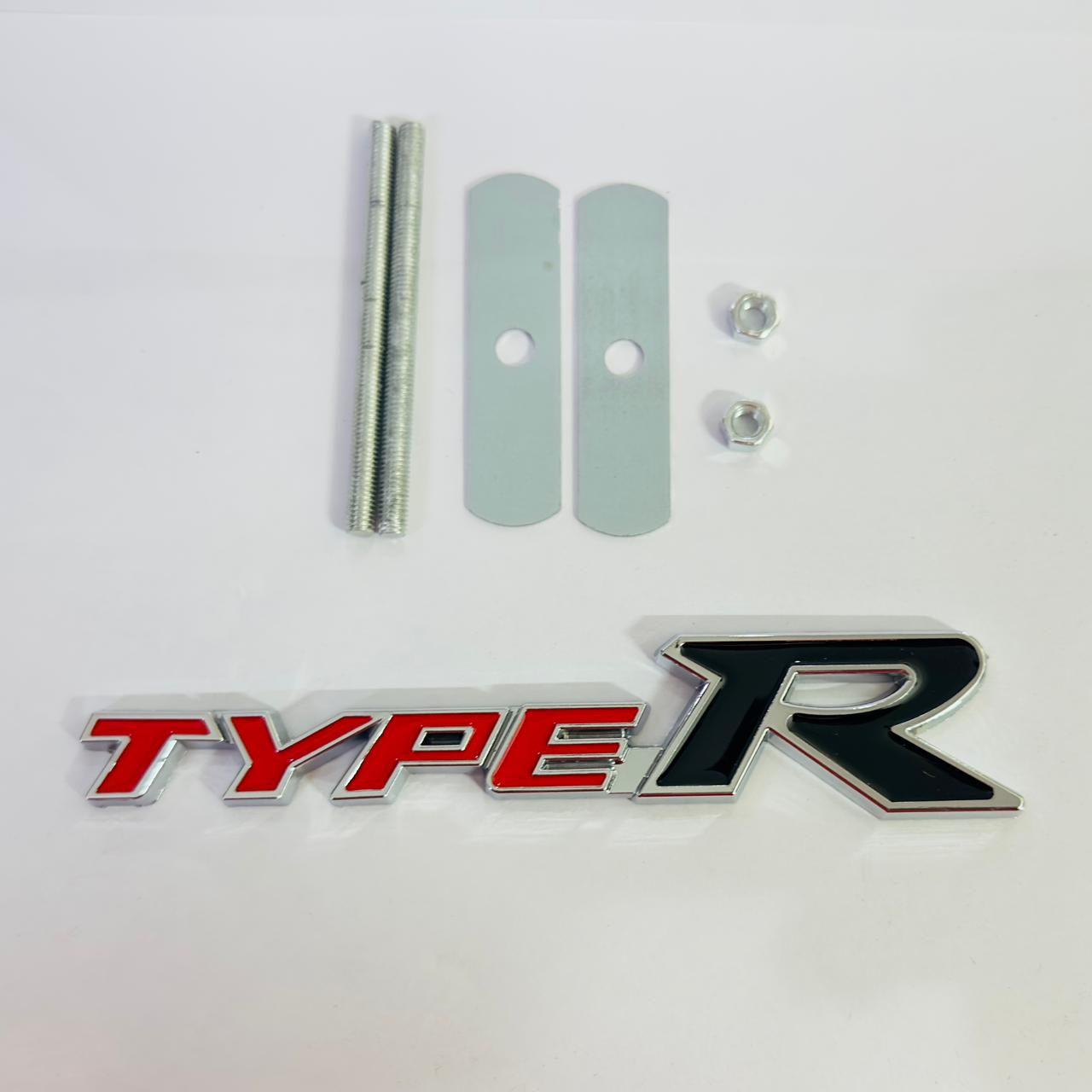 Emblems for Car &amp; Bike Metal Lo.go and Grill Me.tal Lo.go,for Car Emblem 3D Badge Auto Racing Sport Sticker Grand Tourer Decal.(RED Black&nbsp;Type R Metal Grill Logo)