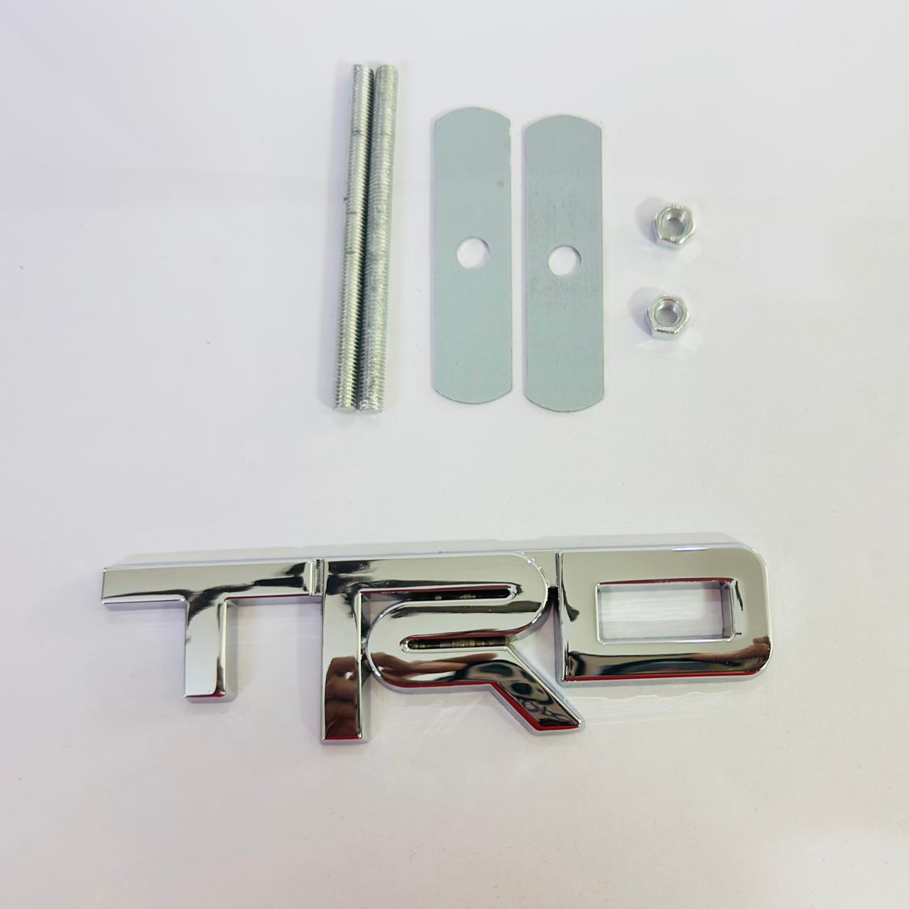 Car Bike Laptop Metal 3D Logo TRD/TRD Long Car Emblems Metal Lo.go, 3D Badge Auto Racing Sport Sticker Universal Grand Tourer Decal. (Chrome Small TRD Grill Logo 12cmX3.5cm)