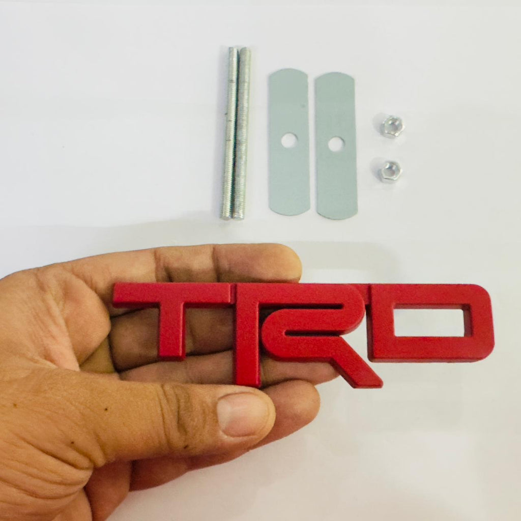 Car Bike Laptop Metal 3D Logo TRD/TRD Long Car Emblems Metal Lo.go, 3D Badge Auto Racing Sport Sticker Universal Grand Tourer Decal. (Chrome Small TRD Grill Logo 12cmX3.5cm)