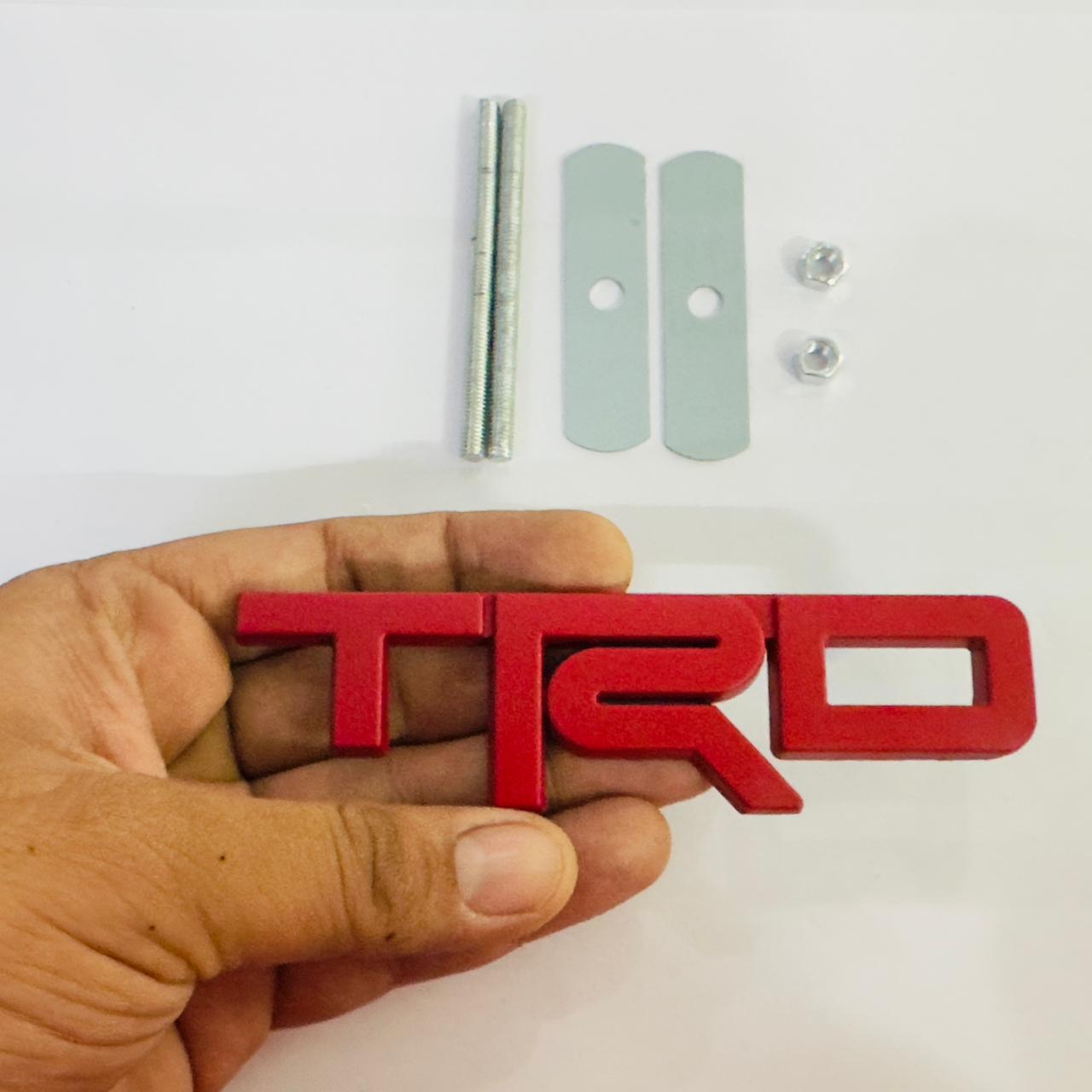 Car Bike Laptop Metal 3D Logo TRD/TRD Long Car Emblems Metal Lo.go, 3D Badge Auto Racing Sport Sticker Universal Grand Tourer Decal. (Chrome Small TRD Grill Logo 12cmX3.5cm)