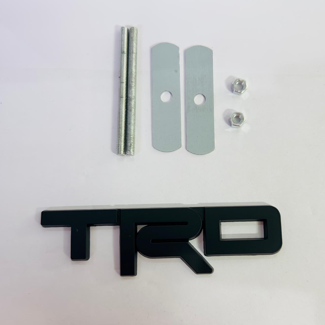 Car Bike Laptop Metal 3D Logo TRD/TRD Long Car Emblems Metal Lo.go, 3D Badge Auto Racing Sport Sticker Universal Grand Tourer Decal. (BLACK Small TRD Grill Logo 12cmX3.5cm)