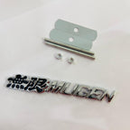 Car Bike Laptop Metal Logo Car Emblem & Grill Met.al Lo.go for Carr 3D Badge Auto Racing Universal Sport Sticker Grand Tourer Decal. (Black-Chrome Mugen Grill Metal Logo.)