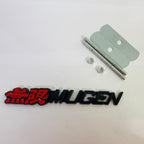 Car Bike Laptop Metal Logo Car Emblem & Grill Met.al Lo.go for Carr 3D Badge Auto Racing Universal Sport Sticker Grand Tourer Decal. (RED-Black Mugen Metal Grill Logo.)