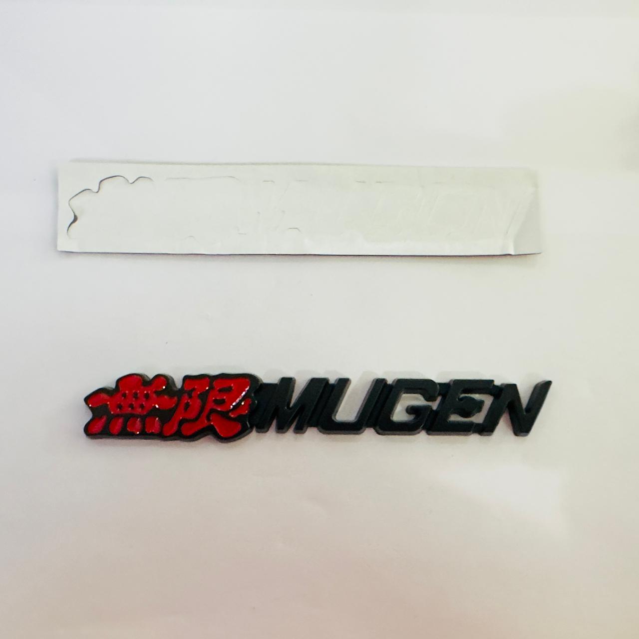 RED-Black Mugen 3D Metal Sticker (14cmx2cm) Car Bike Laptop Mugen Sticker Car Emblem 3D Badge Logo Universal AUTO ASSESSORIES Logo