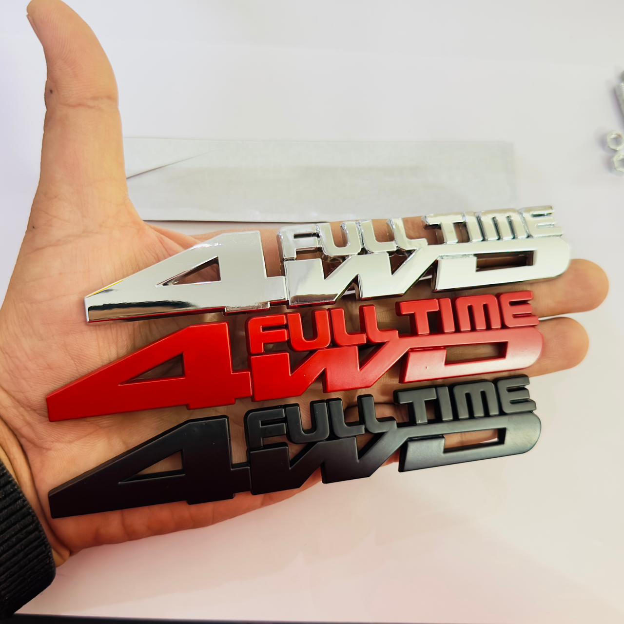 4x4 Full TIME Metal Logo 15cmx2.5cm Car Metal Emblem 3D Badge Auto Racing Sport Sticker Grand Tourer Decal for Cars & Bikes
