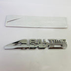 CHROME 4x4 Full TIME Metal Logo 15cmx2.5cm Car Metal Emblem 3D Badge Auto Racing Sport Sticker Grand Tourer Decal for Cars &amp; Bikes