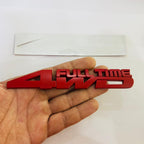 RED 4x4 Full TIME Metal Logo 15cmx2.5cm Car Metal Emblem 3D Badge Auto Racing Sport Sticker Grand Tourer Decal for Cars &amp; Bikes