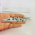CHROME 4x4 Full TIME Metal Logo 15cmx2.5cm Car Metal Emblem 3D Badge Auto Racing Sport Sticker Grand Tourer Decal for Cars &amp; Bikes