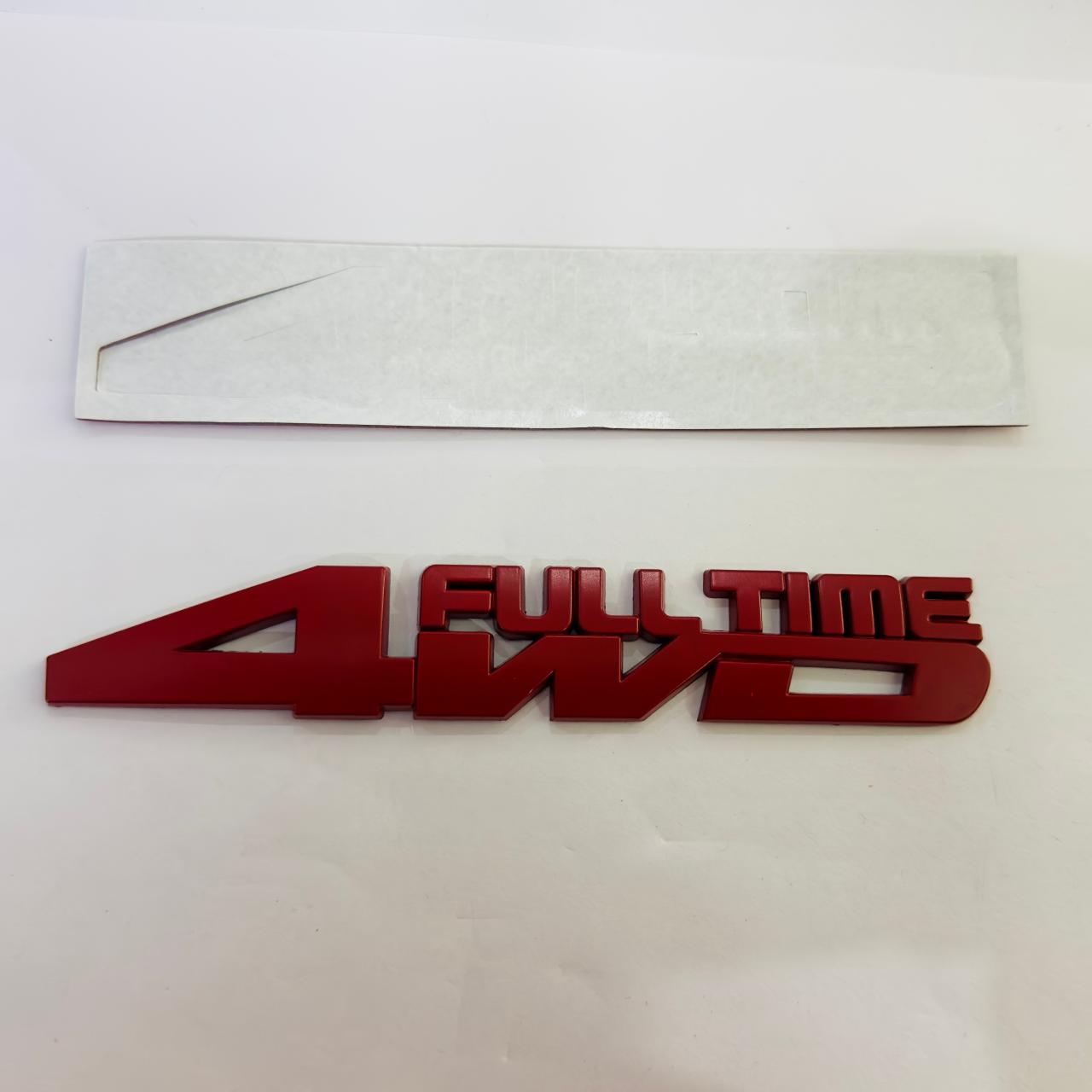 RED 4x4 Full TIME Metal Logo 15cmx2.5cm Car Metal Emblem 3D Badge Auto Racing Sport Sticker Grand Tourer Decal for Cars &amp; Bikes