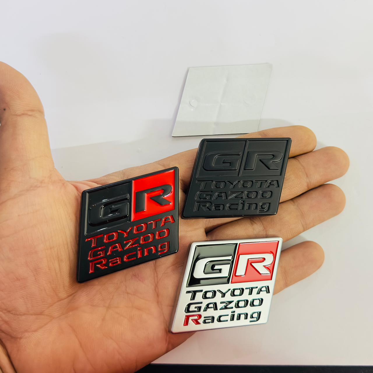 GR Square Sticker 5.2cmx4.5cm Toyota Ghazoo Racing Sticker Car Logo Auto Racing Sport Decal Emblem Badges for Cars & Bikes.