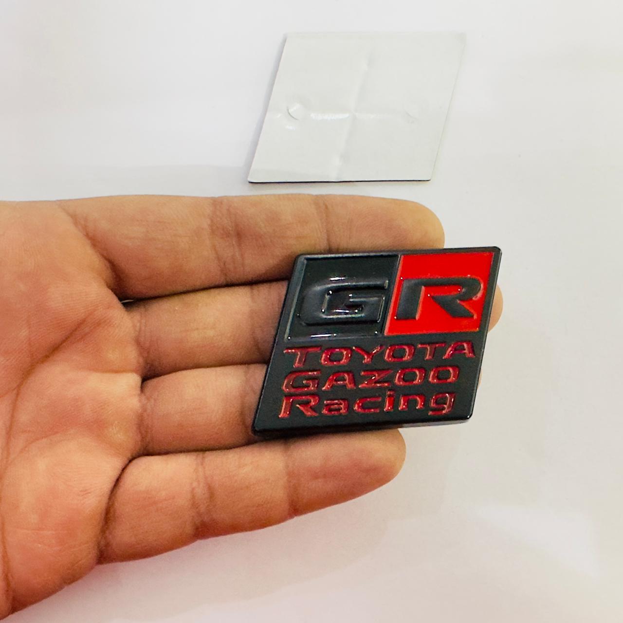 GR Square Sticker 5.2cmx4.5cm Toyota Ghazoo Racing Sticker Car Logo Auto Racing Sport Decal Emblem Badges for Cars & Bikes.
