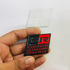Black Red GR Square Sticker Toyota Ghazoo Racing Car/Bike Styling Logo Auto Racing Sport Sticker Decal Emblem 3D Badges (5.2cmx4.5cm)