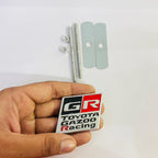 CHROME Red GR Square Grill Sticker 5.2cmx4.5cm Toyota Ghazoo Racing Sticker Car/Bike Styling Logo Auto Racing Sport Decal Versatile Metal Logo