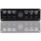 12-24V 6 Gang Waterproof Rocker Switch Panel Circuit Breaker LED Voltmeter For Car-6 Gang Rocker Switch
