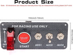 12V 5IN1 Racing Car Ignition Switch Panel with Engine Push Button Ignition Starter Switches Panel 5 in 1 Carbon Fiber Toggle Switches for RV Car Boat Yacht Ship SUV Bus Caravan