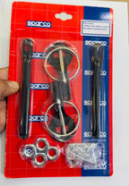 BLACK Sparco Bonnet Hood Pin Lock Car Mount Security Latch Kit Racing For Car