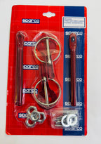 RED Sparco Bonnet Hood Pin Lock Car Mount Security Latch Kit Racing Suitable For Car