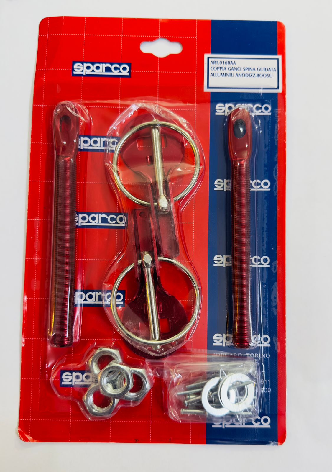 RED Sparco Bonnet Hood Pin Lock Car Mount Security Latch Kit Racing Suitable For Car