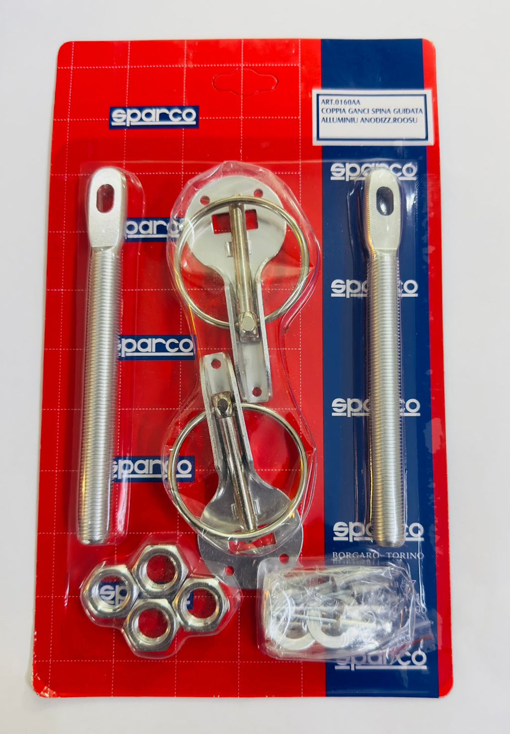Sparco Bonnet Hood Pin Lock Car Mount Security Latch Kit Racing Silver Color