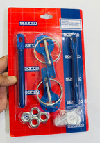 BLUE Sparco Bonnet Hood Pin Lock Car Mount Security Latch Kit Racing For Car