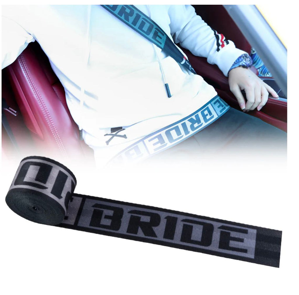 BRIDE BLACK 3.6m - CAR SEAT BELT (Webbing Pad) JDM DRIFTING SPORTS Car Seat Belt Auto Accessories