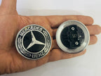 Chrome-Black Mercedes Benz Star Emblem Front Hood Ornament Badge 3D Logo